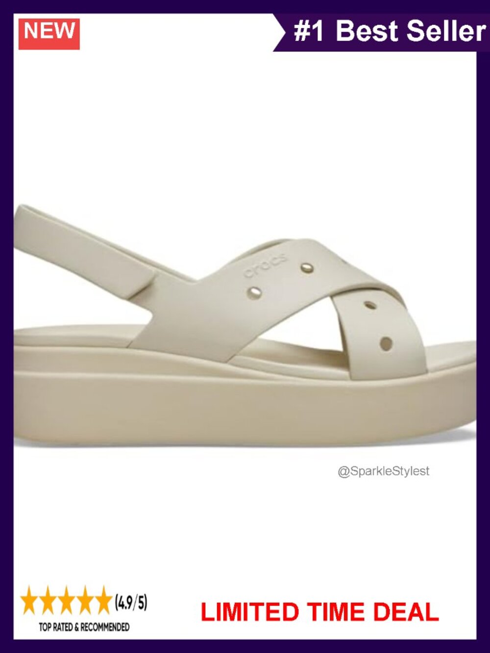 Crocs Women's Brooklyn 4U Low Wedge Platform Sandals
